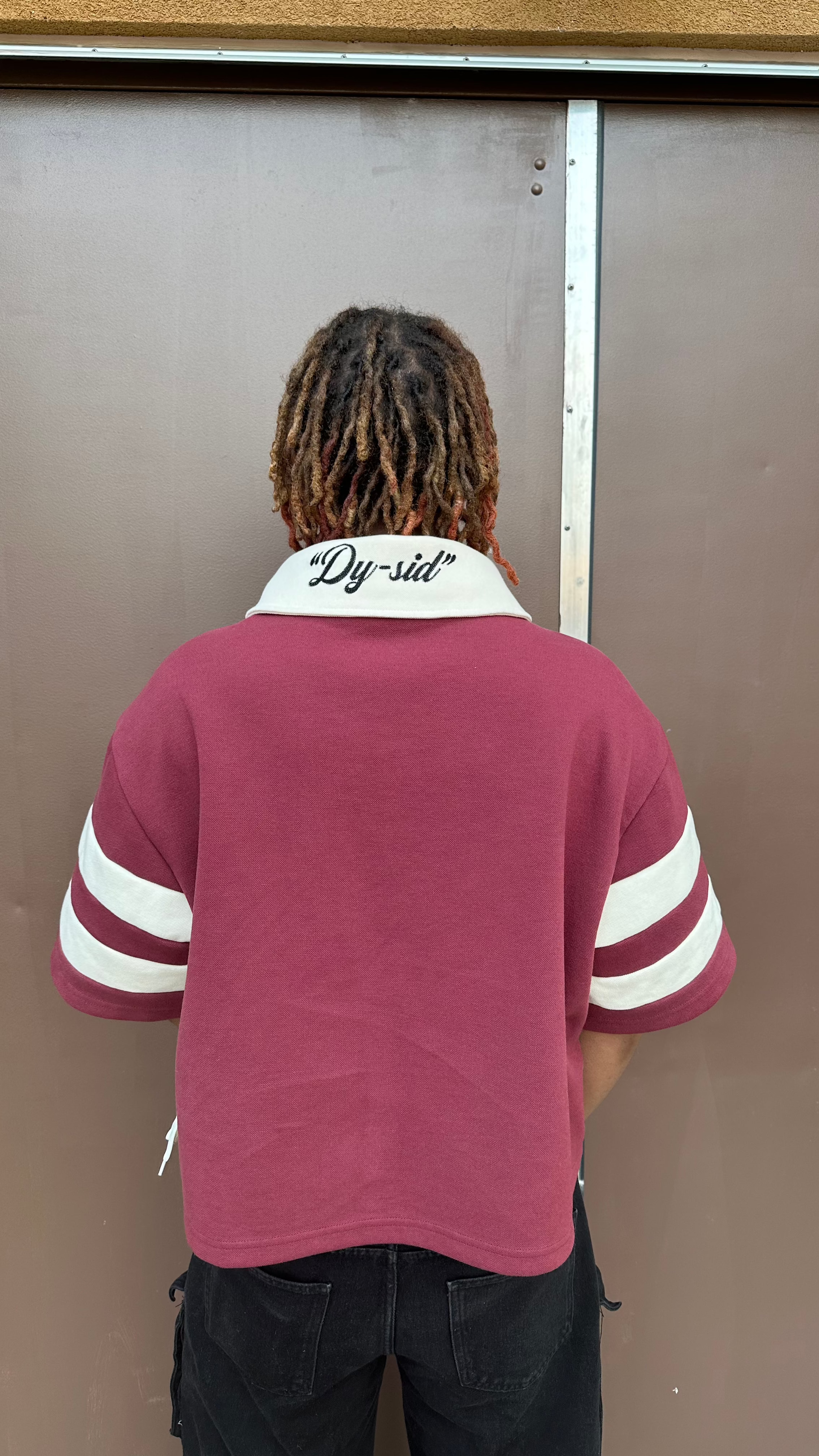 Burgundy "ENROLLMENT" Collared Shirt